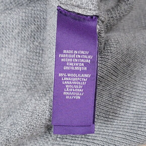 Ralph Lauren Purple Label Sweater Mens Size XL Gray Wool Cashmere 1/4 Zip - Picture 8 of 11